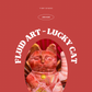 Fluid Art Handmade Plaster Lucky Cat