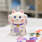 Hand Drawing Japanese White Ceramic Lucky Cat-Hera Concept House Limited