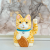 Hand Drawing Plaster Lucky Cat (Yellow Cat)-Hera Concept House Limited